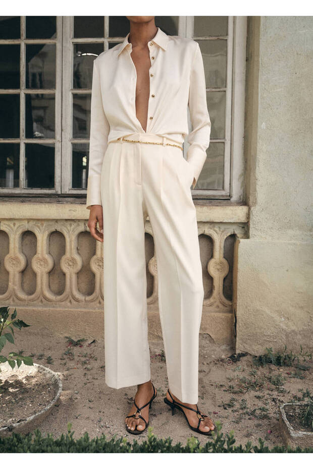 Straight Cut Trousers with Braces