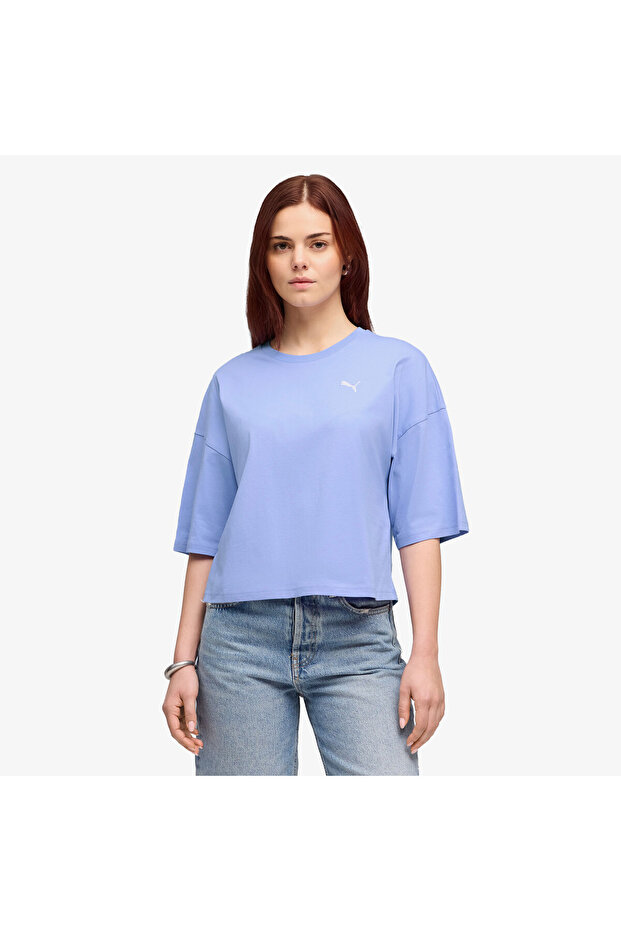 تي شيرت نسائي أرجواني كبير الحجم من Wardrobe Essentials