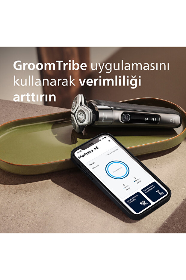 i9000 SkinIQ Islak&Kuru Tıraş Makinesi, 360 başlıklar, Şarj Standı, Çanta, X9002/30 - 8