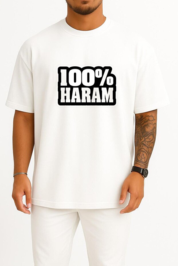 Oversized Percent Haram Bro Chest Design Unisex T-Shirt