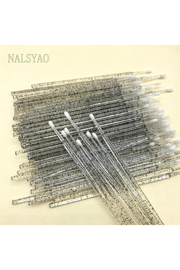 فرشاة تطبيق كريستالية دقيقة سوداء A0175-100pc لتمديد الرموش، 100/500 قطعة، مسحات قطنية دقيقة