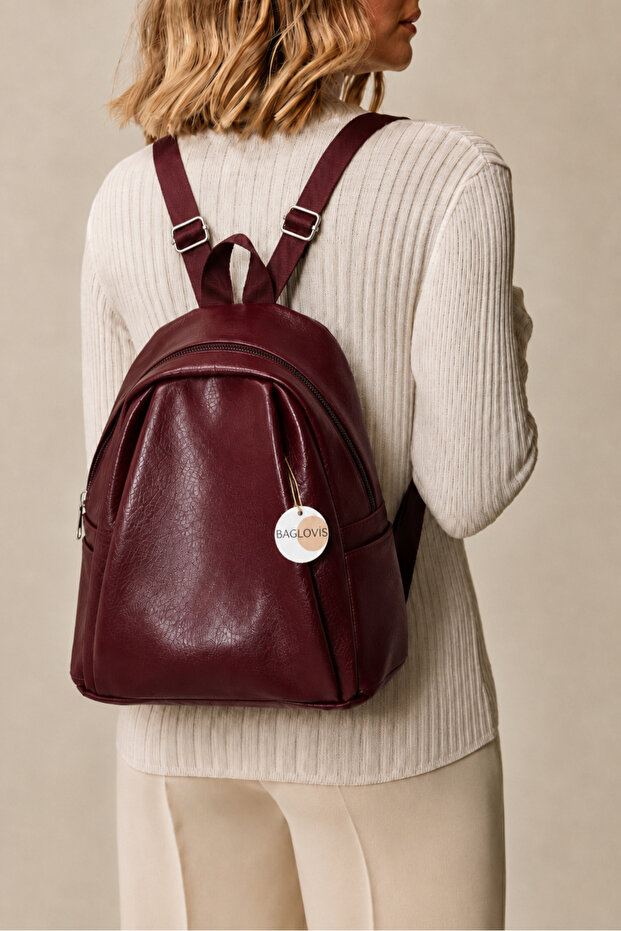 Women's Backpack Soft Leather Look Multi-Compartment School and Daily Bag En28 Size28