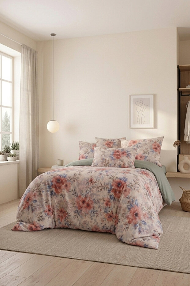 Peace Double Cotton Duvet Cover Set | 4 Pieces | Set with Sheets and Pillows