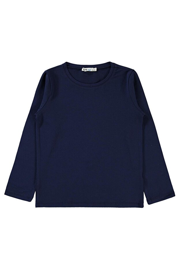 Civil Boy's Basic Sweatshirt | Lycra Single Jersey Crew Neck | School, Nursery and Daily Use - Navy Blue