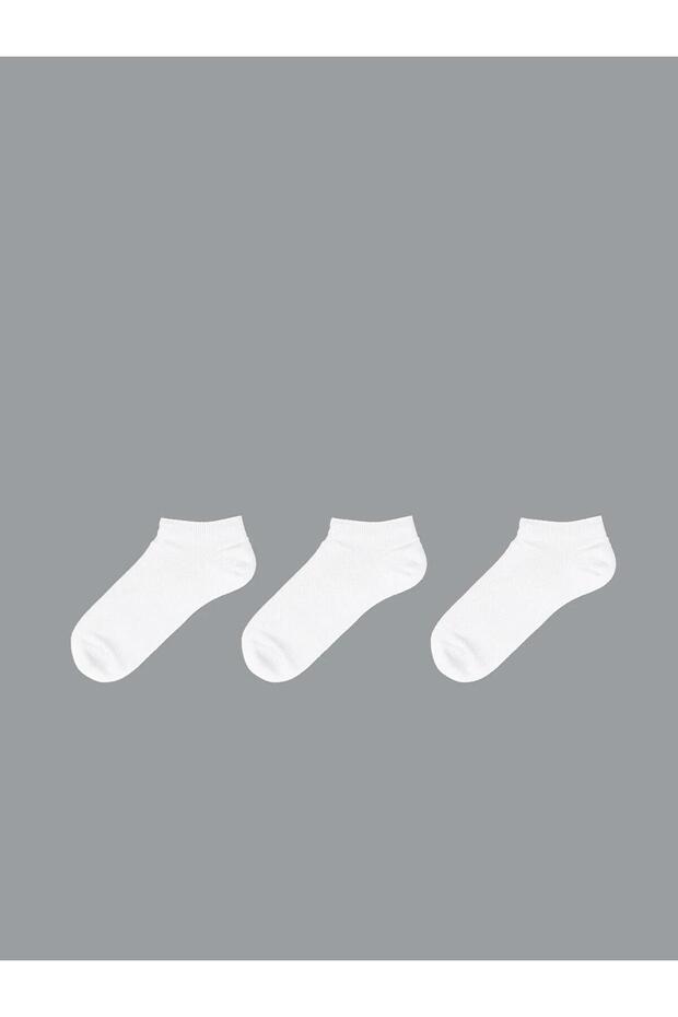 Women's Plain Booties Socks 3-Pack (S5)