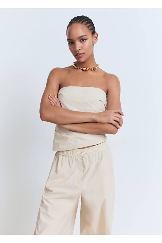 Asymmetrical Strapless Blouse