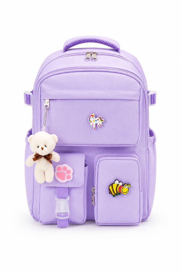 Kawaii Korean Style Orthopedic Domestic School Bag with Accessories Girls Boys Bag