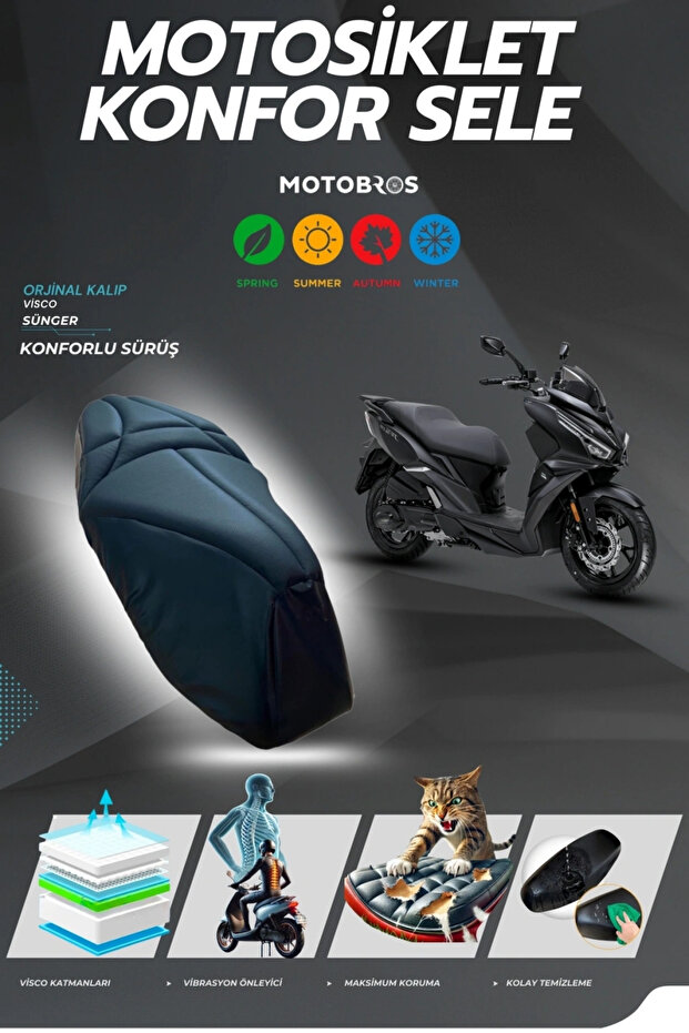 Sym Jet 14 Compatible Comfort Seat Visco Sponge Seat Cover