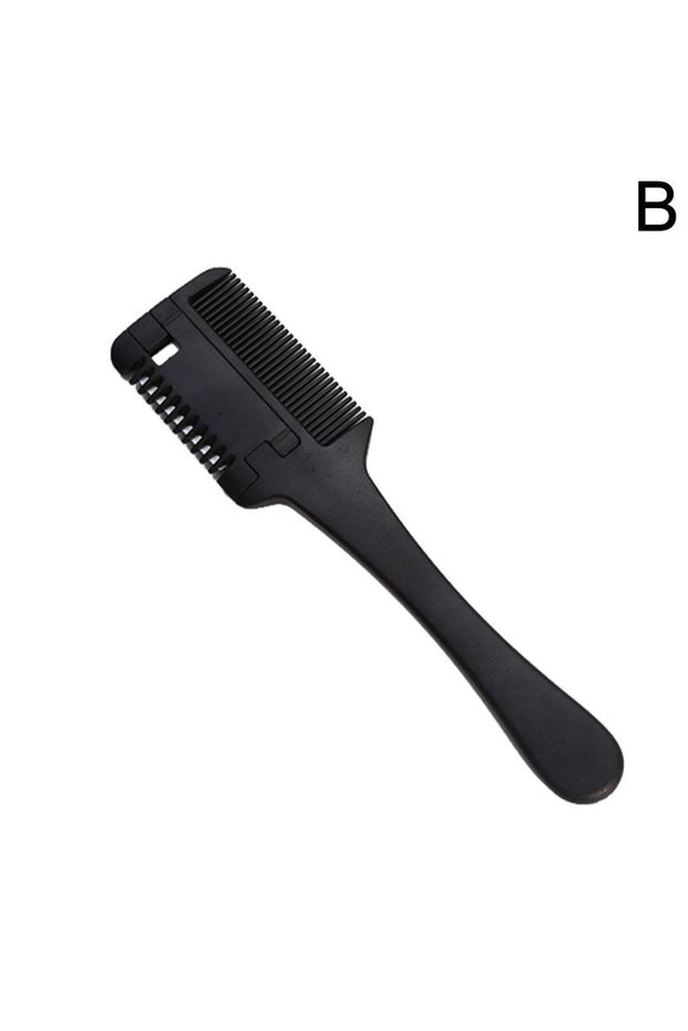 black 2026 New Hair Cutting Comb Black Handle Hair Brushes with Razor Blades Hair Salon Thinning Hai