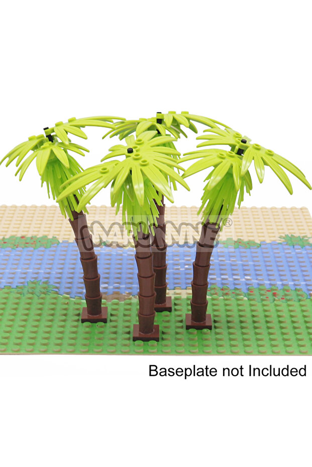Fruit Green MARUMINE 4PCS Coconut Tree MOC City Plant Building Blocks Bricks Garden Bonsai Forest DI