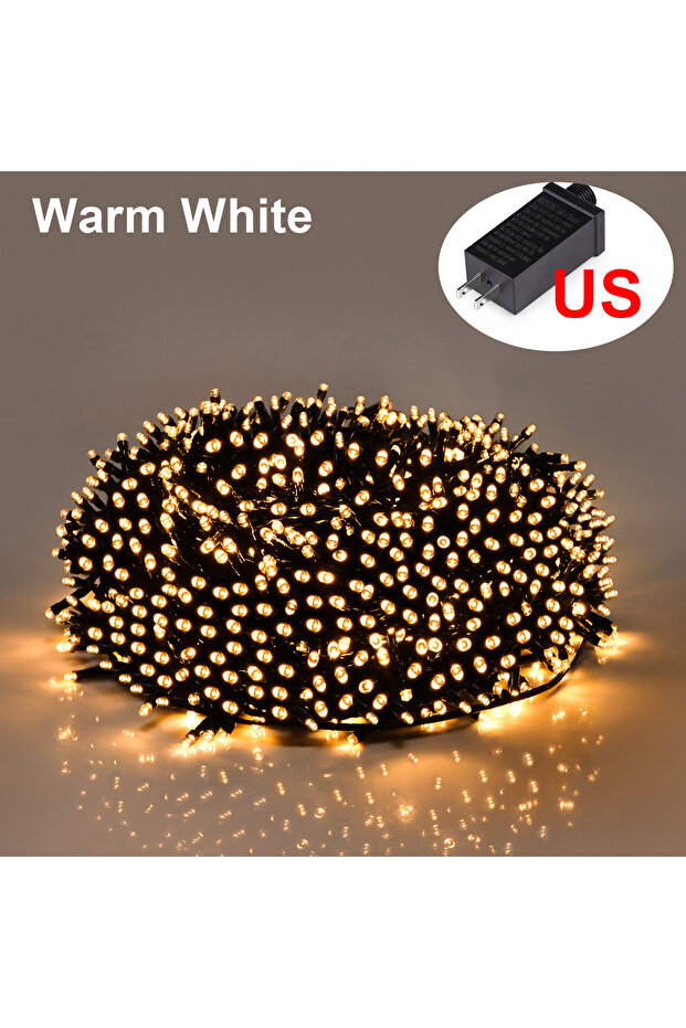 10M 100LEDs Warm White -US Plug 10M-100M Fairy Lights LED String Garland Christmas Light Waterproof