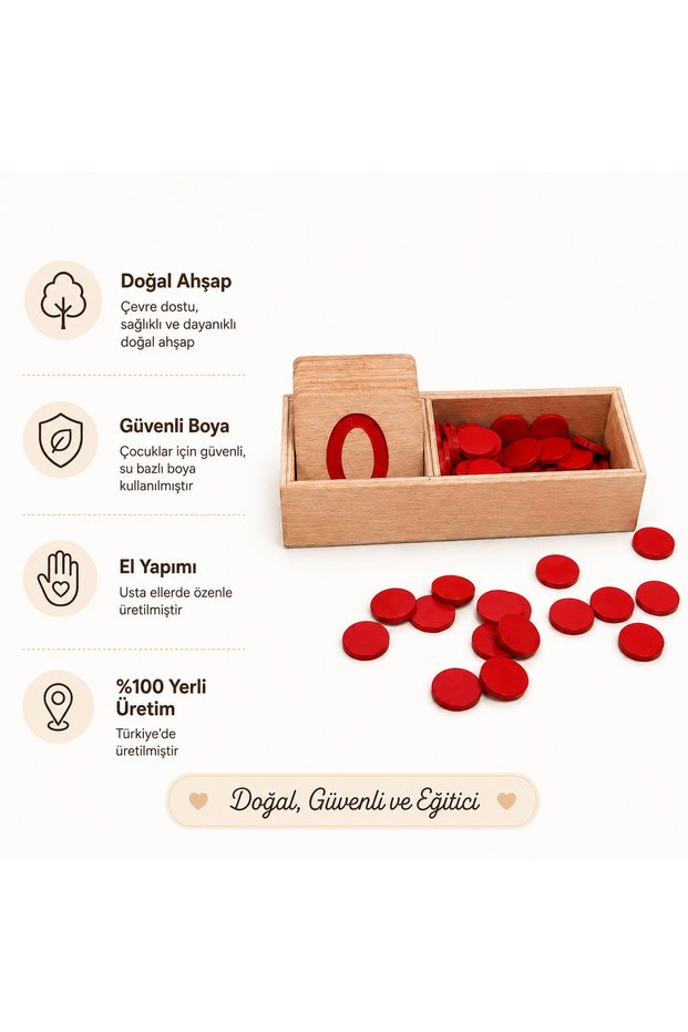 Montessori Red Sequin Number Boards | Montessori Number Cards | Number and Quantity Matching Material | Preschool Mathematics Material | Wooden Mathematics Educational Set | Preschool Educational Materials