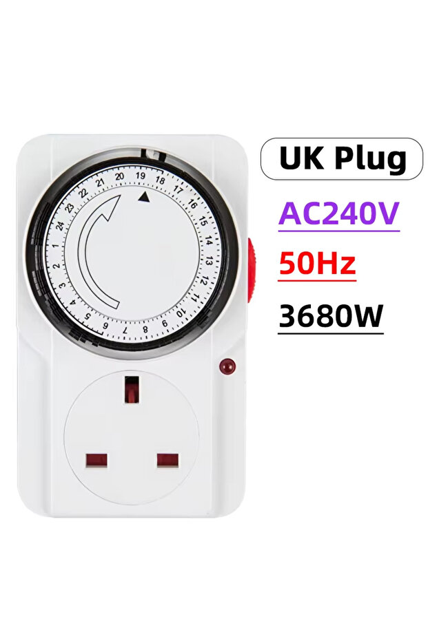 UK Plug 24 Hour Cyclic Timer Switch EU/US/UK Plug Timing Socket Programmable Mechanical Timer Auto S