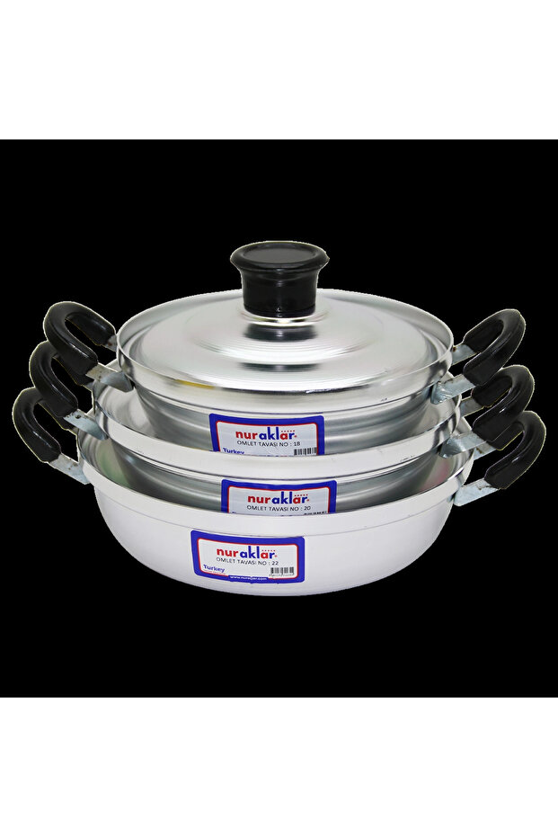 3-Piece Aluminum Omelet Set No-18-20-22 (5224)