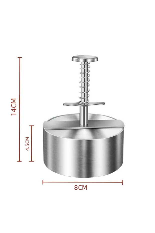 Diameter 8 CM Hamburger Patty Maker Press 304 Stainless Steel Non-Stick Round Manual Rice Ball Mold