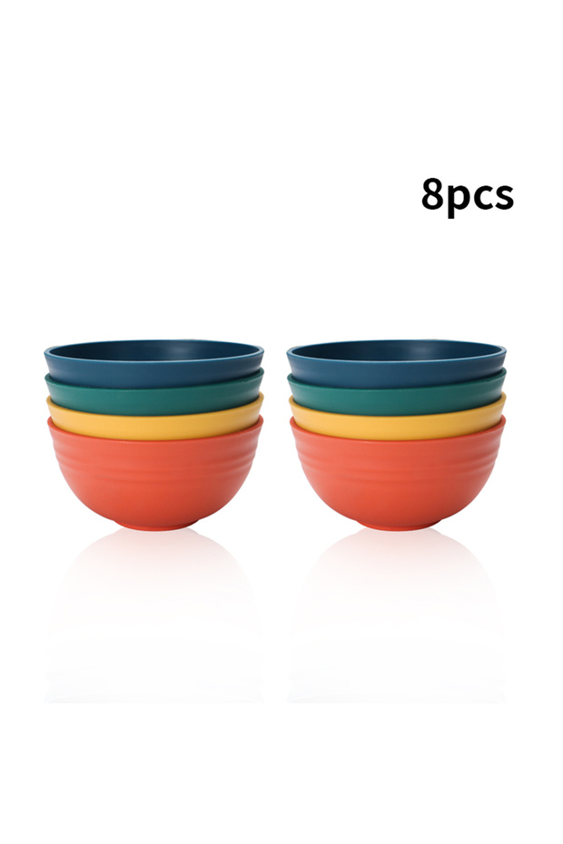 طقم أوعية بلاستيكية (PP) 8 قطع (4/8 قطع) للاستخدام المنزلي والمطاعم والنزهات والتخييم، قابلة لإعادة الاستخدام