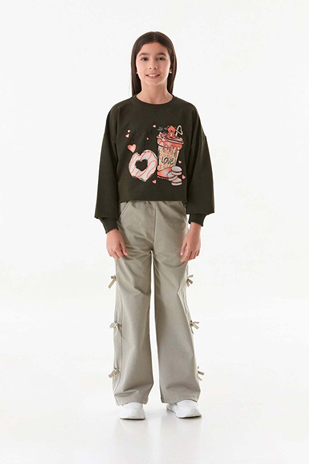 Girl's Trousers with Ribbon Detail