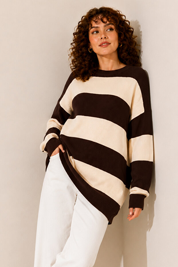 Casual Thick Knitwear R4511 Brown