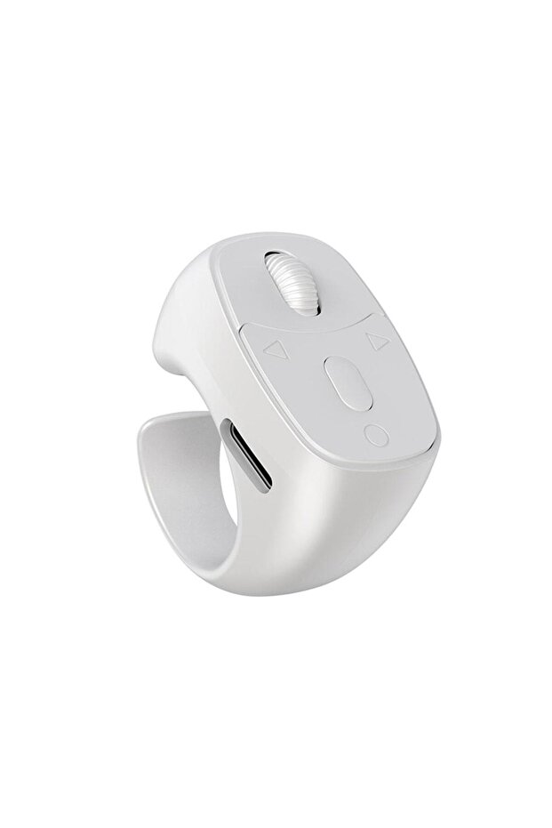 WHITE Cell Phone Scrolling Ring Wireless Finger Shutter Remote Control Page Turner Mobile Phone Cont