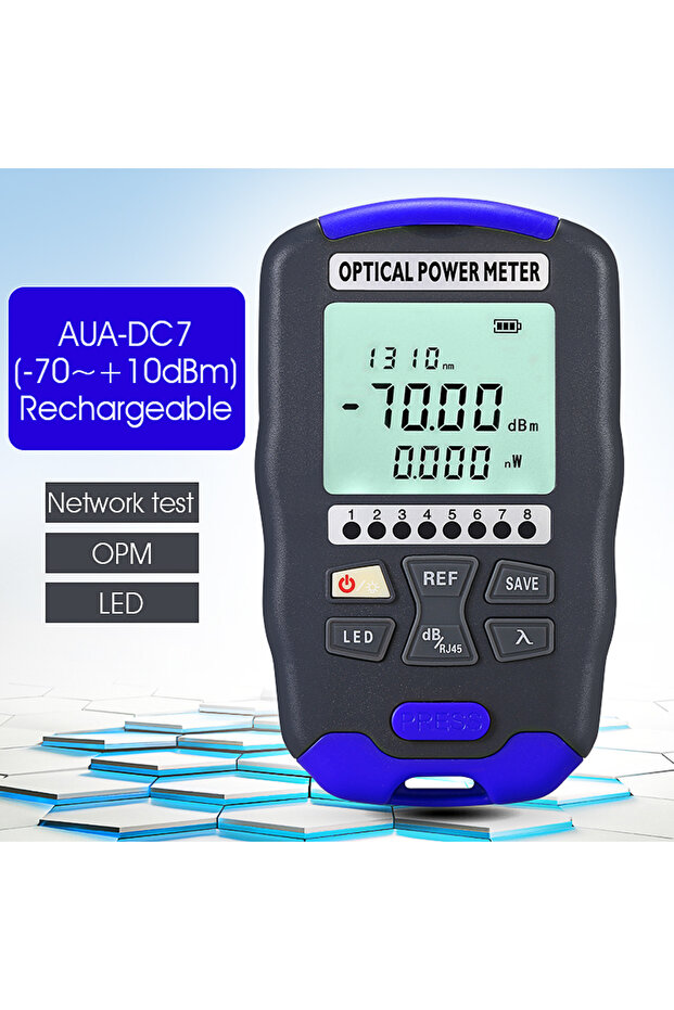 Rechargeable AUA-DC7 AUA-D7/D5/DC7/DC5 Optical Power Meter -70~+10/-50~+26dBm OPM FTTH Fiber Optic T