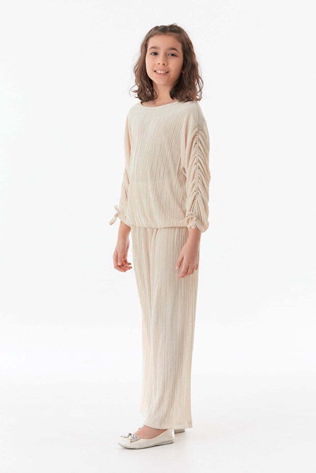 Corded Crew Neck Girl's Suit