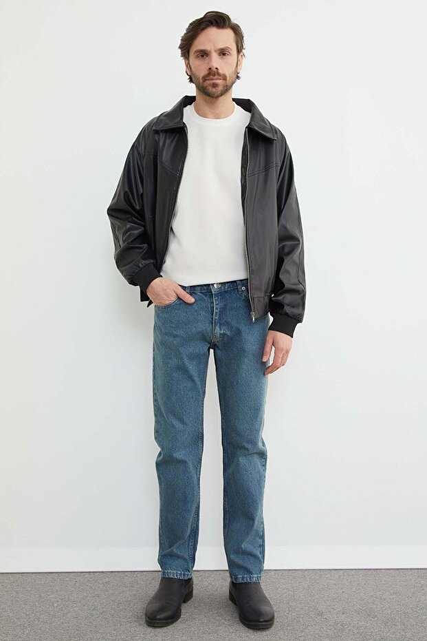 Zippered Baggy Jeans