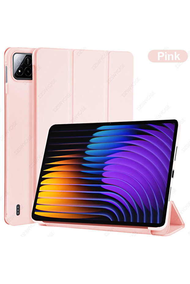 Pink Case for Xiaomi Pad 7/7 Pro(11.2-Inch, 2024), for Xiaomi Pad 8/8 Pro(11.2-Inch, 2025)Back Tri-F