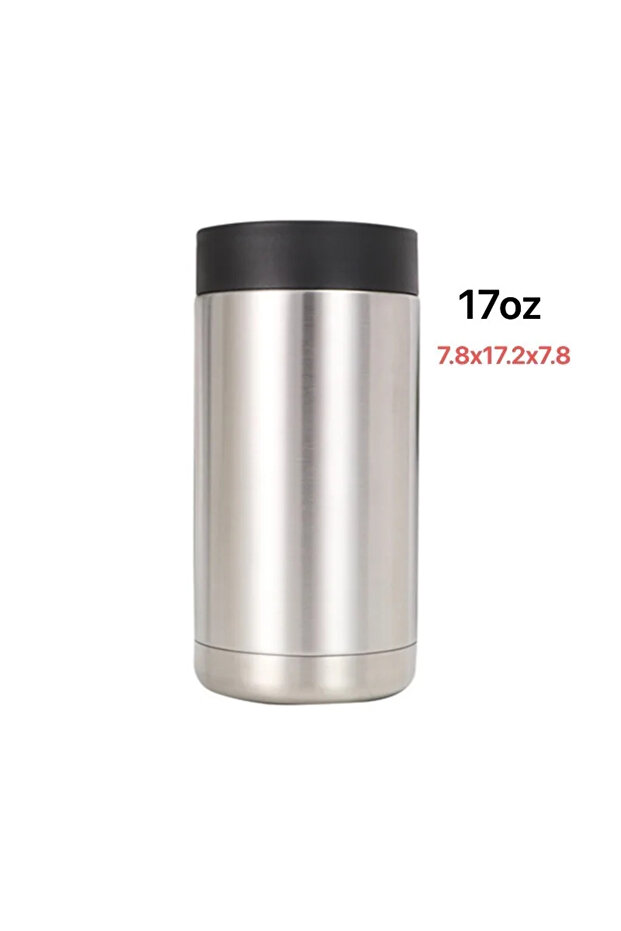 17 OZ Double Wall Stainless Steel Insulated Can Cooler Bottle Holder Double Wall Vacuum Insulated Be