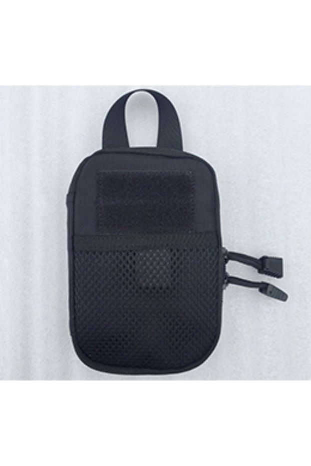 black MOLLE Compatible EDC Waist Bag - Multifunctional Outdoor Sports Organizer Phone Pouch for Hiki