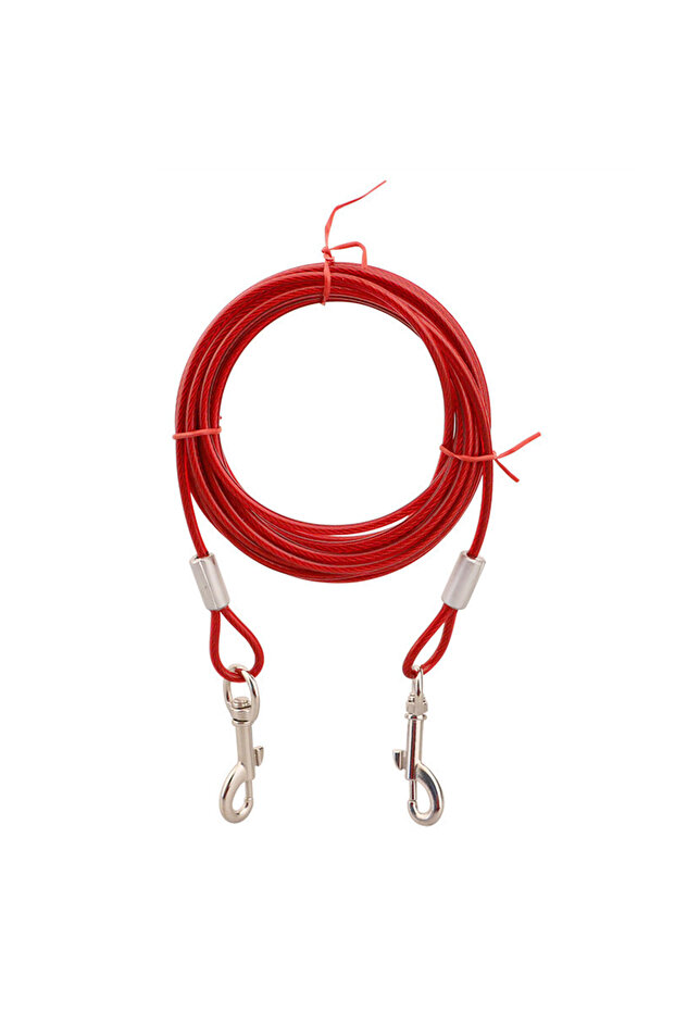 Red-M(M)3M 3M Dog Tie Out Cable for Large Dogs - Durable Steel Wire Dog Runner Leash with Superior C