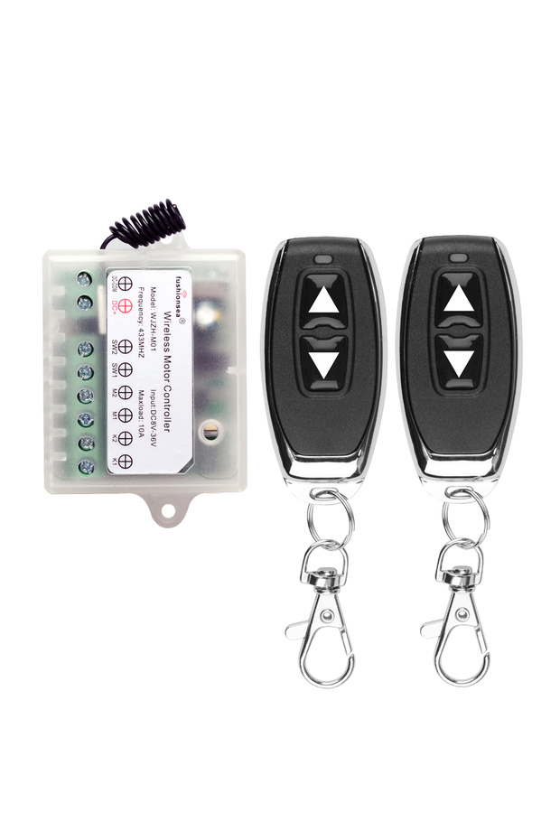 1 Receiver 2 Remote 12-36V DC Motor Remote Control Switch For Tractable Door Coarse Electric Push Ro