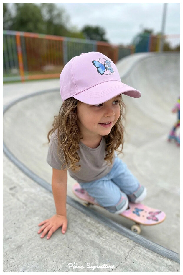 100% Cotton Girls' Butterfly Hat (Size, 52) (4-8 Years)