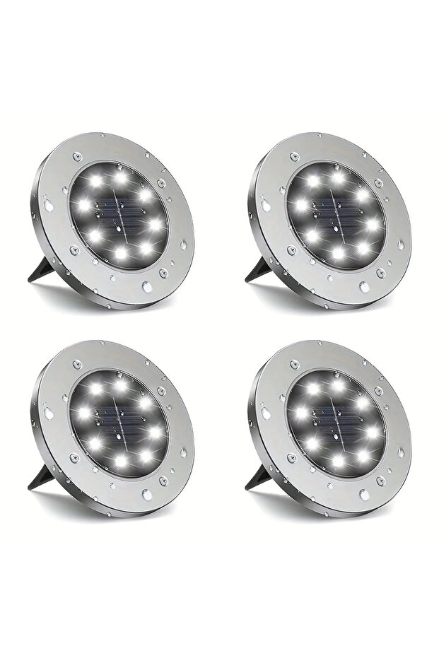 dilei4pc White Light IP68 LED Outdoor Solar Power Ground Light Solar Path Deck Lights Underground Li