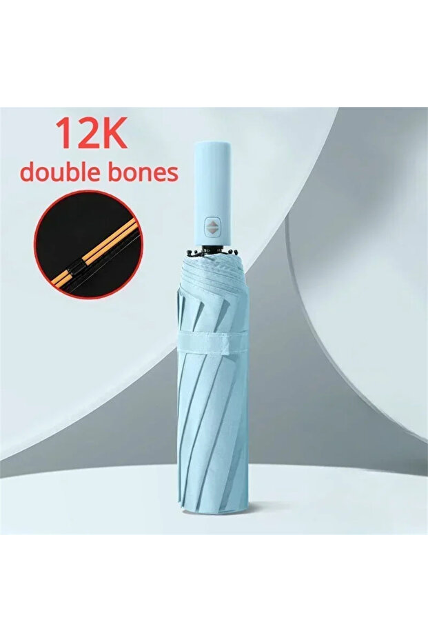 مظلة أوتوماتيكية بالكامل مصنوعة من مركب من الألياف المعدنية 12K C 12 Bone Black Glue مع عارضة سميكة ومتينة