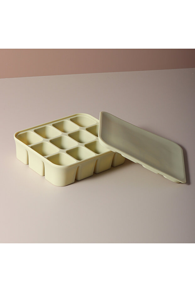 12 grid ovacado 12 Grid Food-Grade Silicone Baby Food Freezer Tray - Easy Pop Out Ice Cube Mold for