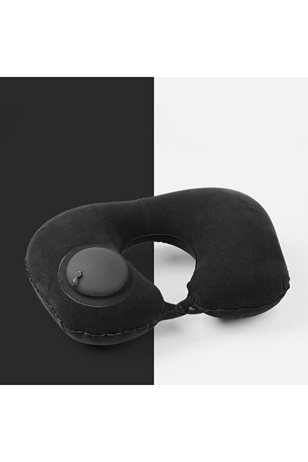 Blue Inflatable Portable U-shaped Neck Pillow Pillow That Can Be Stored And Self Filled Suitable For