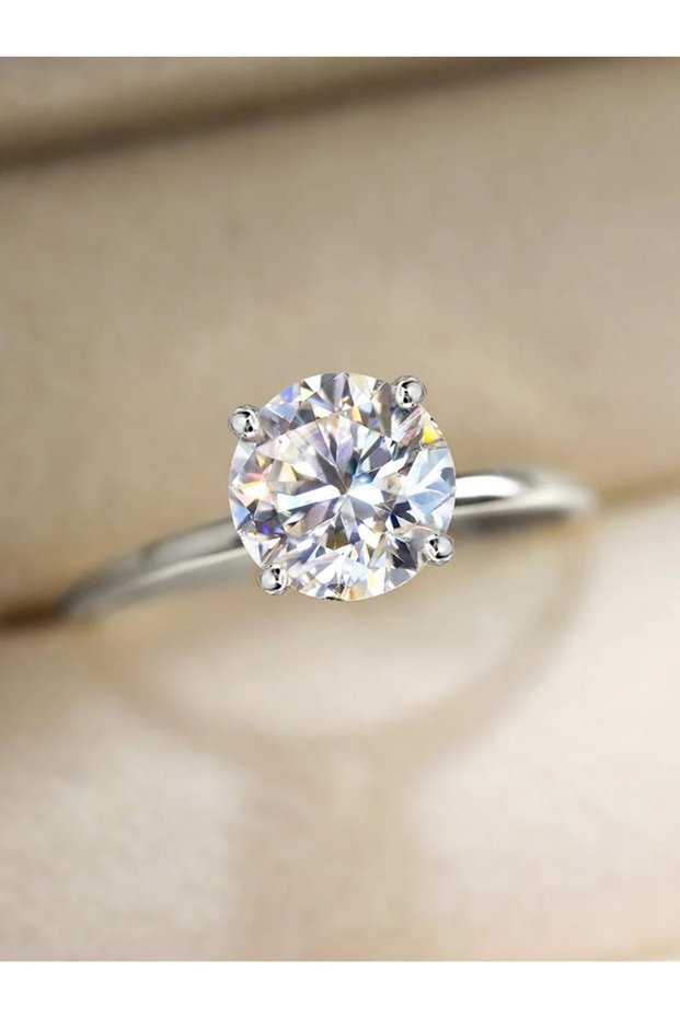 7 Silver 3 Carat 925 Sterling Silver 1-3 Carats Gorgeous Fashion Round Zircon Ring For Women Match D