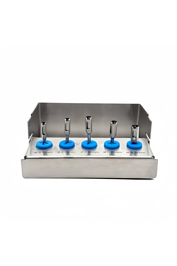 5pcs kit 5Pcs Dental Implant Tissue Punch Stainless Steel Gingival Ring Cutter Low Speed Handpiece C