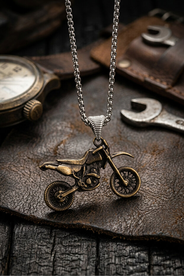 Motorcycle Handcrafted Stainless Steel Chain Men's Necklace