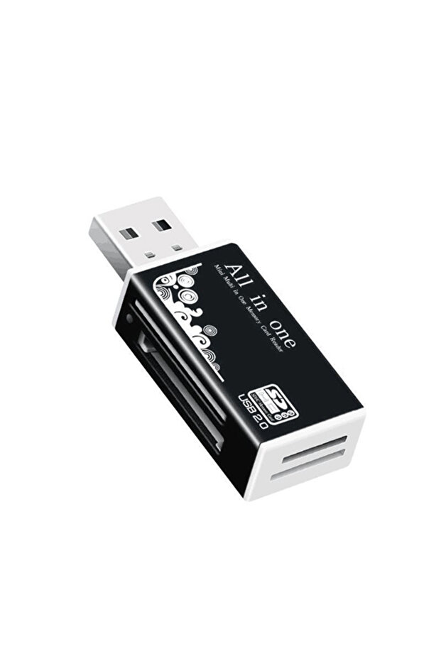 قارئ بطاقات من سبائك الألومنيوم الأسود بـ 4 منافذ USB2.0 لبطاقات Micro SD وTF وM2 وMS Pro Duo وMMC وSDHC وDV وبطاقات ذاكرة الهاتف والكاميرا
