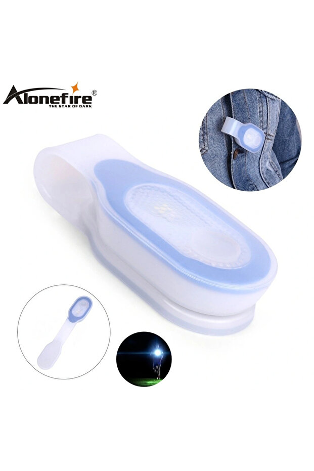 CR2032 Blue Mini Emergency Light Clip Safety Soft Silicone Running Outdoor Child Lamp Strap Hiking W