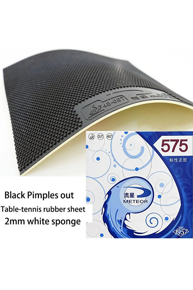 575 2.0mm black METEOR 575/845 Pimples Out Table Tennis Rubber Sheet Sticky ITTF Approved Ping Pong