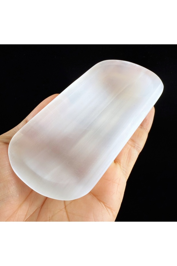 1pc 1pc Unique Selenite Bowl Ornament - Crystal Meditation Stone, Home Decor with Elegant Rose Desig
