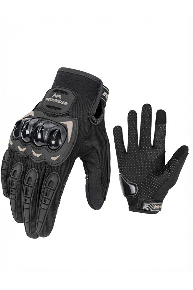 Black Motorcycle Gloves Professional Protected Touchscreen-Enabled En 13594 Certified Unisex Biker Glove Nx-3