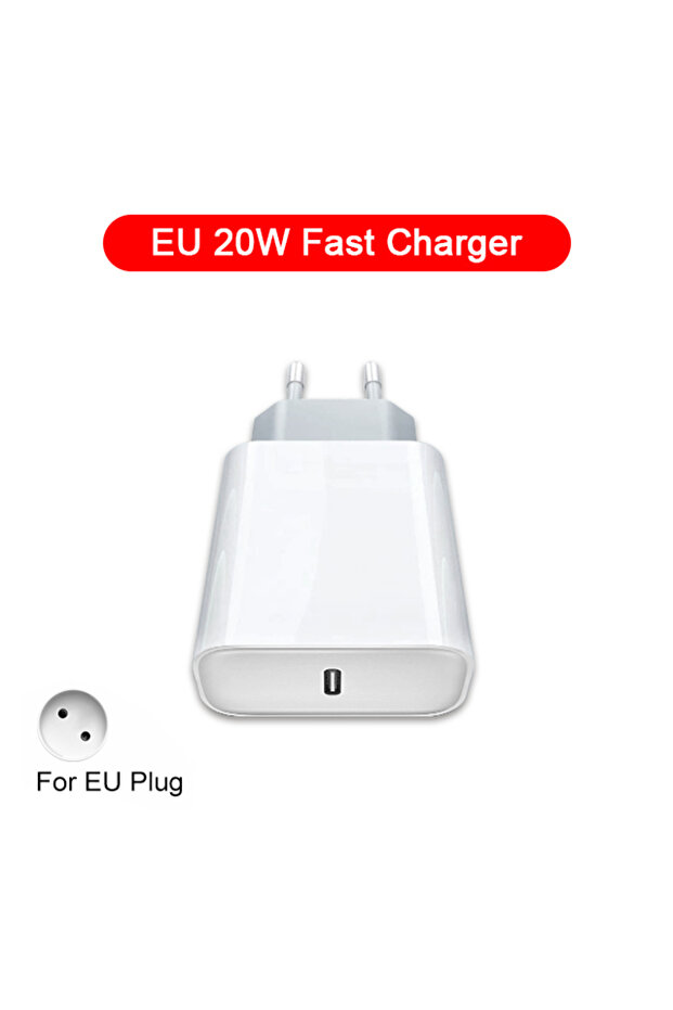 شاحن هاتف USB PD 20 وات بمقبس الاتحاد الأوروبي لهاتف iPhone، شاحن سريع لهاتف iPhone iPad Samsung OnePlus، شاحن حائط سريع