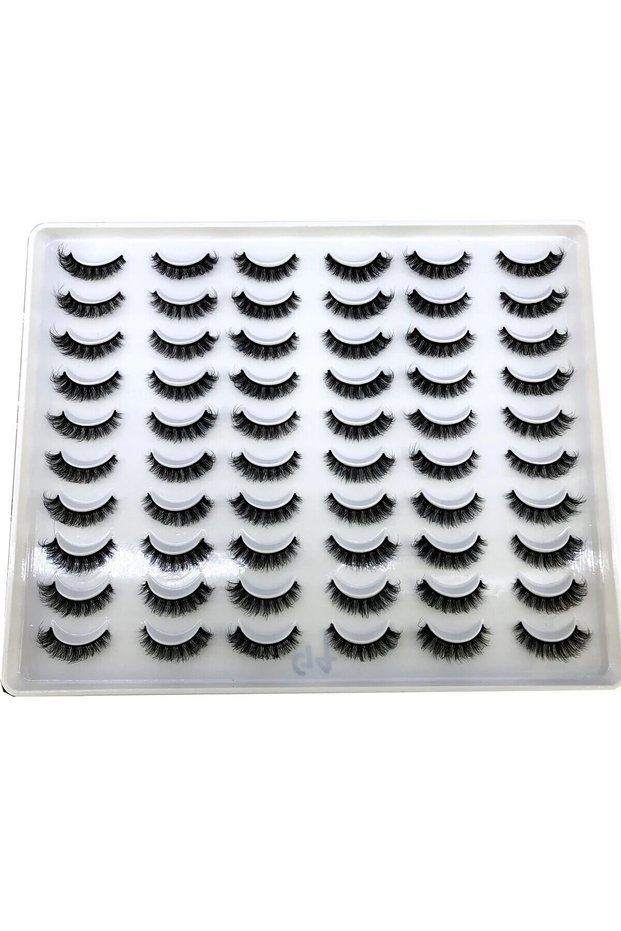 30pairsG4 New 30Pairs Handmade 3D Mink Lashes Short Fake Eyelashes Cross Messy Natural Eye Lashes St