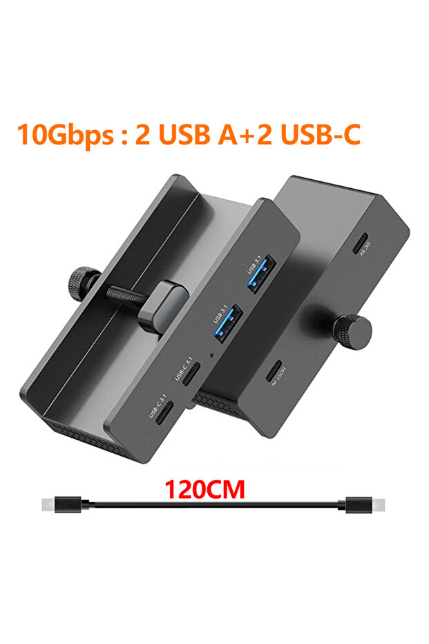 10Gbps-Black 10Gbps HUB USB3.2/3.0/2.0 Splitter Adapter Universal External Multi Clip Dock For iMac