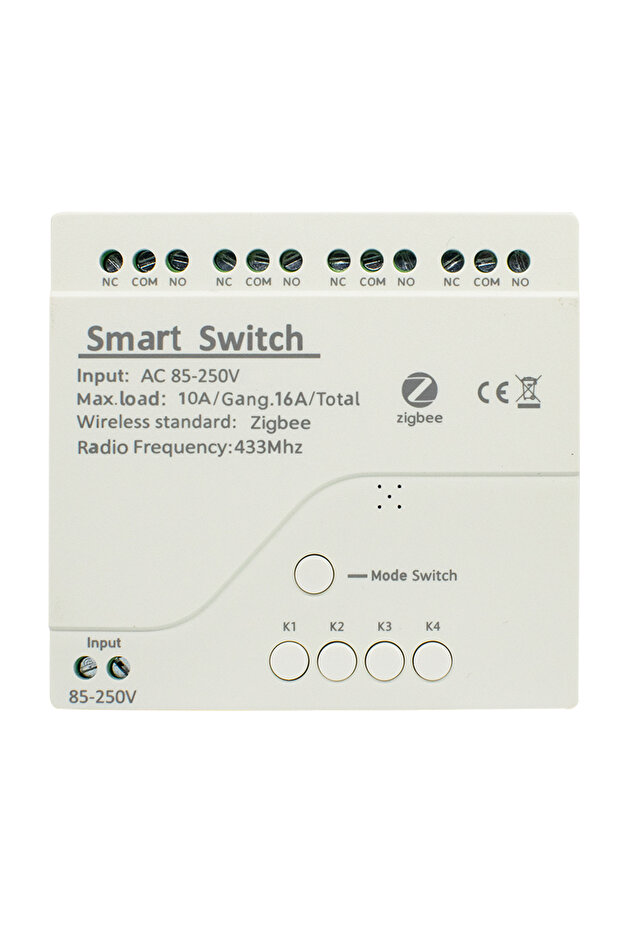وحدة مفتاح بوابة ذكية بتقنية Zigbee رباعية القنوات، تعمل بجهد 85-250 فولت، تدعم 12 فولت، 24 فولت، 32 فولت، 220 فولت، قناة واحدة/قناتين/أربع قنوات، بتردد RF433.