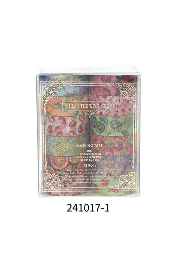 241017-1 Creative Floral Hot Foil Washi Tape Set,12 Rolls Decorative Masking Tape for Scrapbooking,J