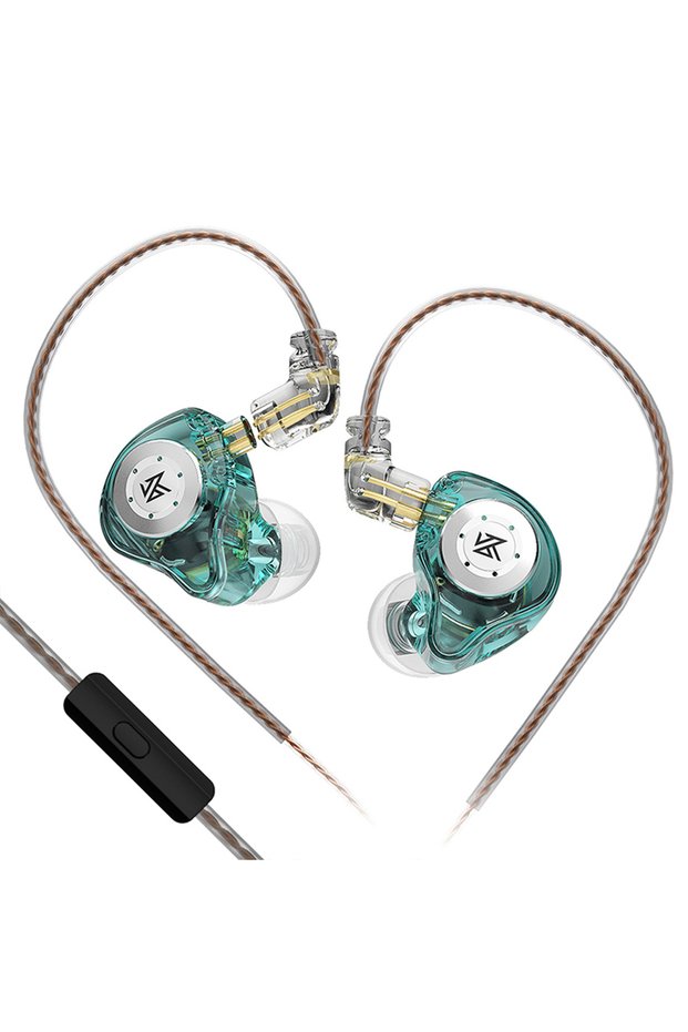 Green with mic KZ EDX PRO Gaming Earbuds, IEM Earbuds with 1DD, IEM for Gaming, HiFi Deep Bass in Ea